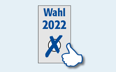 Banner für die Vertreterwahl 2022