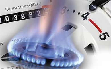 Gasherd und Gaszähler